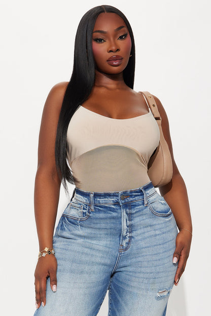Calypso Sheer Mesh Bodysuit - Mocha