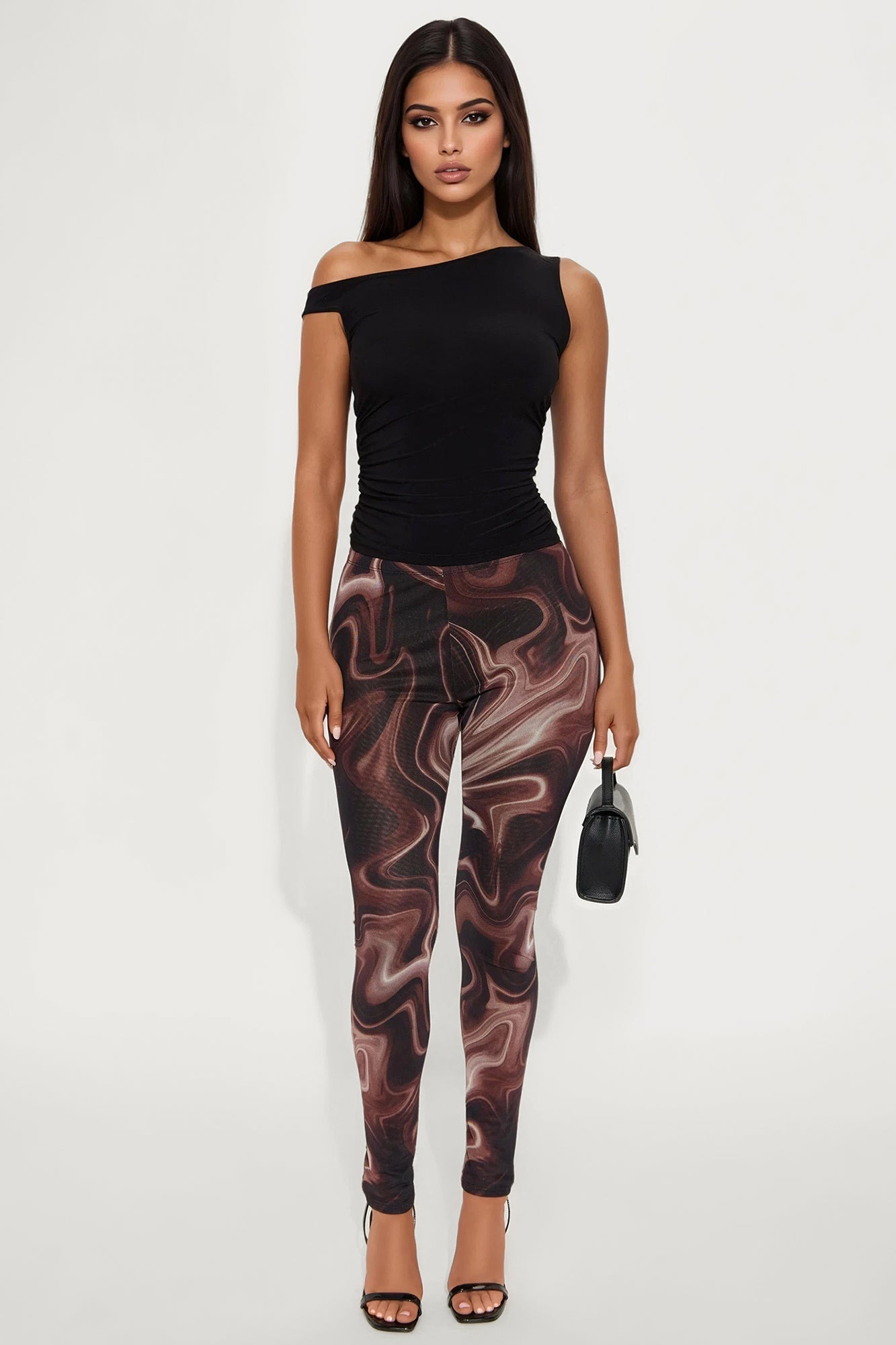 Better Than Your Ex Double Lined Mesh Legging - Brown/combo