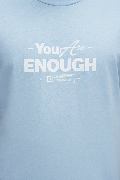 You Are Enough Short Sleeve Tee - Light Blue
