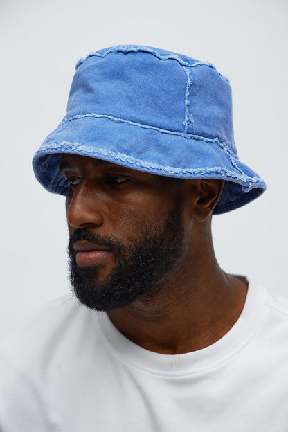 Distressed Washed Bucket Hat II - Blue
