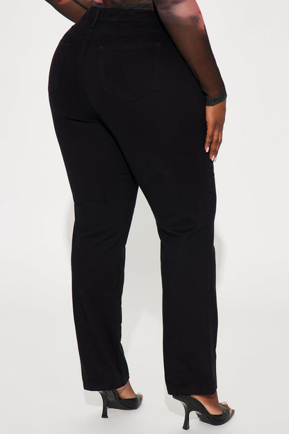 Straight Leg Uniform Pants - Black