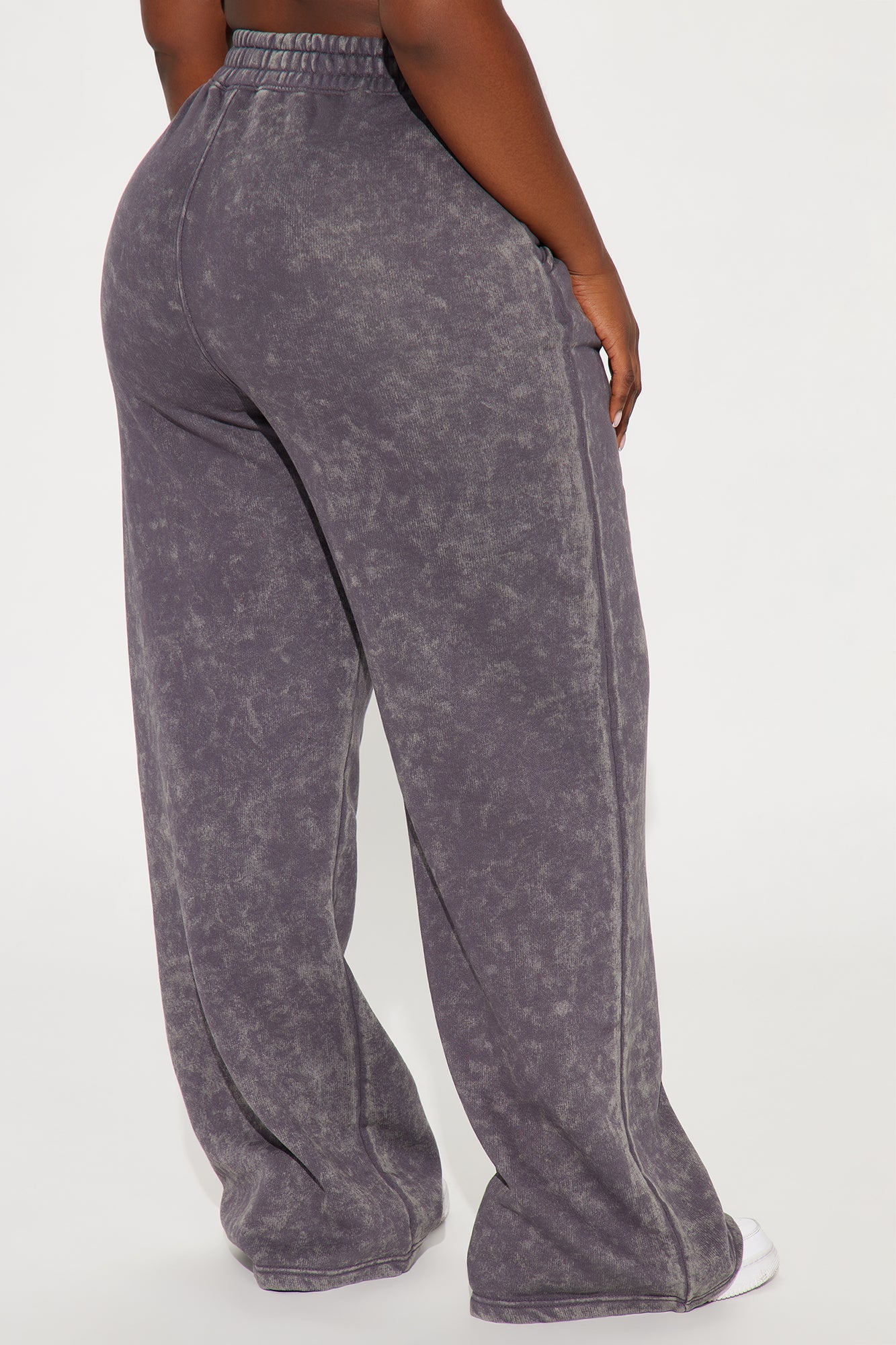 Not In The Mood Washed Wide Leg Pant - Charcoal