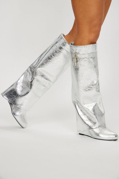 Ultimate Flirt Overlay Boots - Silver
