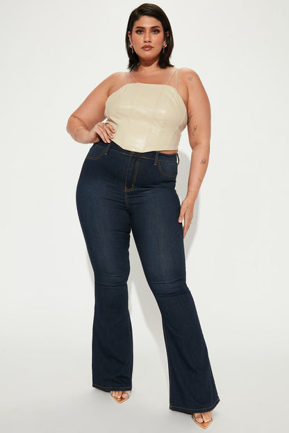 Deep In My Soul Flare Jeans - Dark Denim