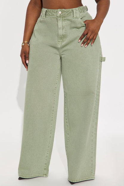 Everything You Want Wide Leg Pant - Sage