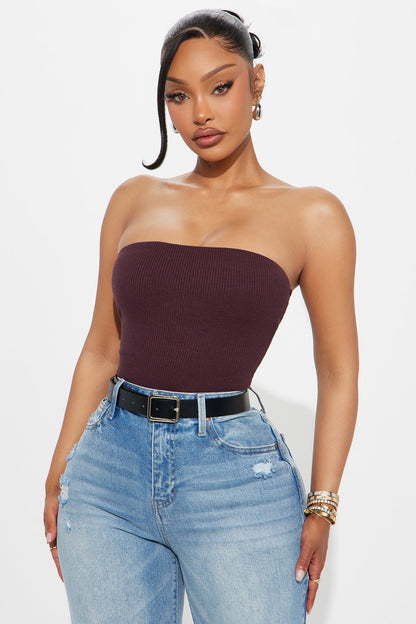 Demi Double Lined Tube Bodysuit - Dark Brown