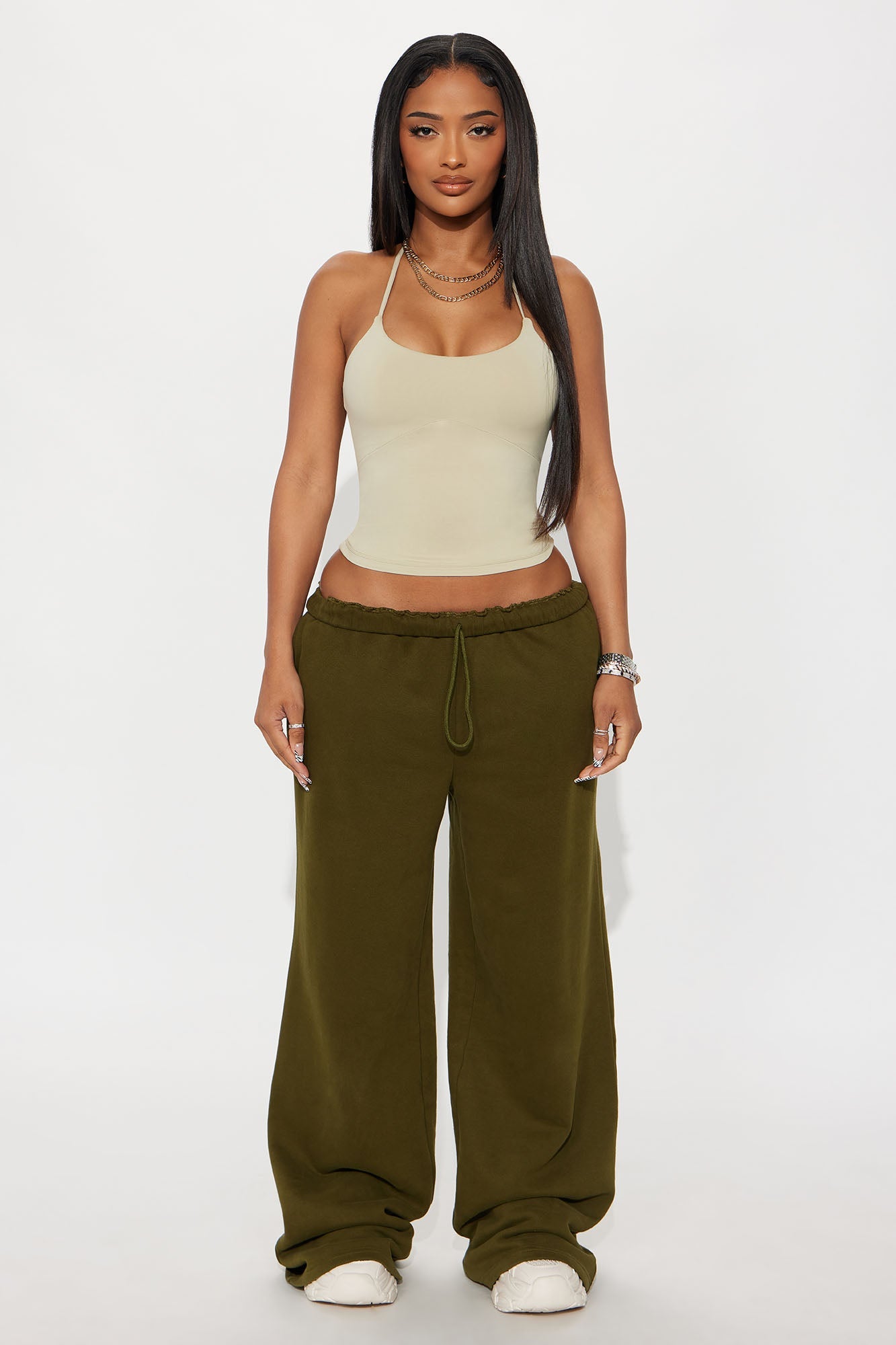 Second Skin Double Lined Cut Out Halter Top - Stone