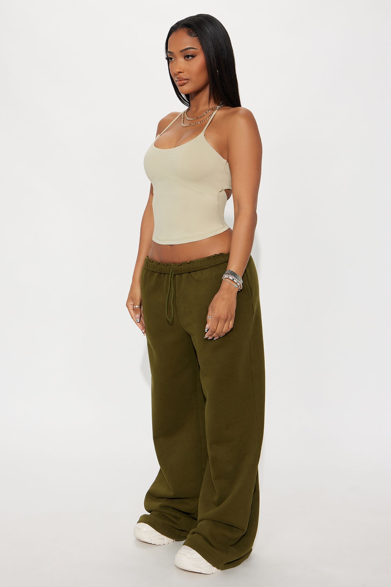Second Skin Double Lined Cut Out Halter Top - Stone