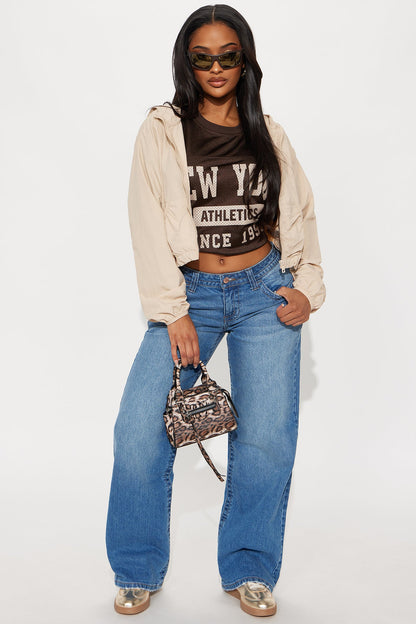 All Day Fave Cropped Windbreaker - Taupe