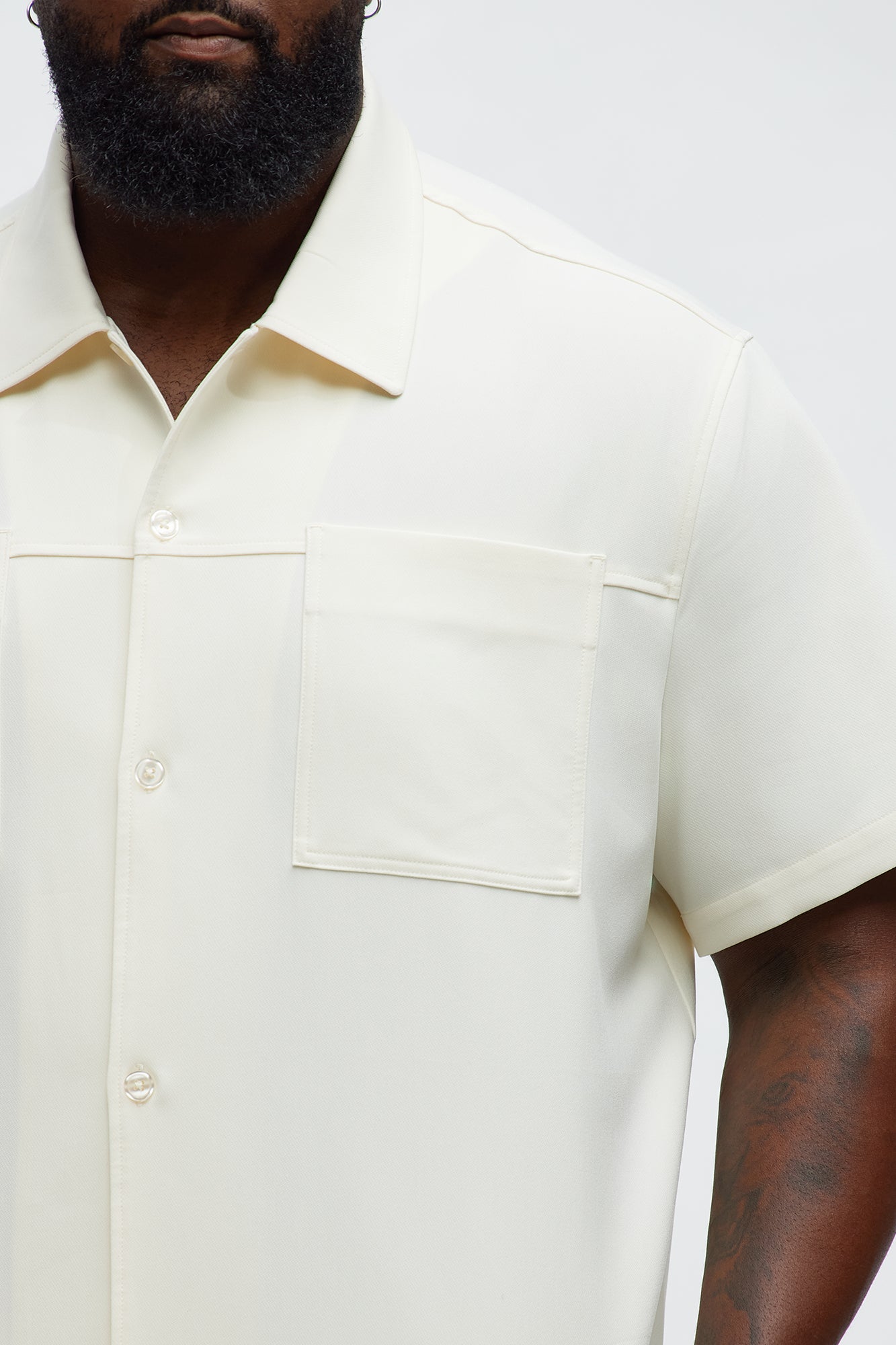 Cropped Ronan Weekender Button Up Shirt - Cream