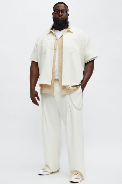 Cropped Ronan Weekender Button Up Shirt - Cream