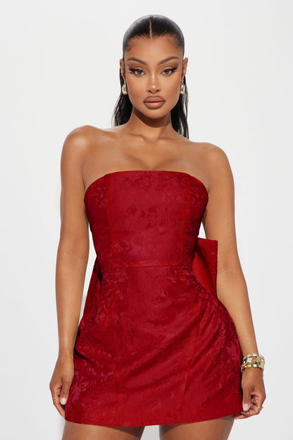 Grace Strapless Micro Mini Dress - Red