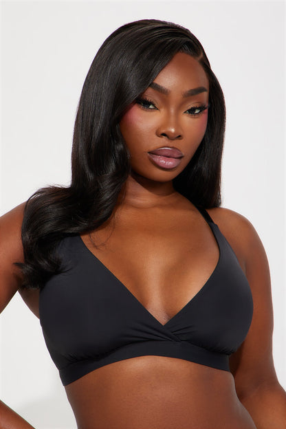 Nova Microfiber Triangle Bralette - Black