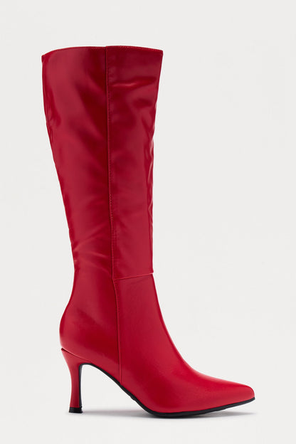 Edge Knee High Boots - Red