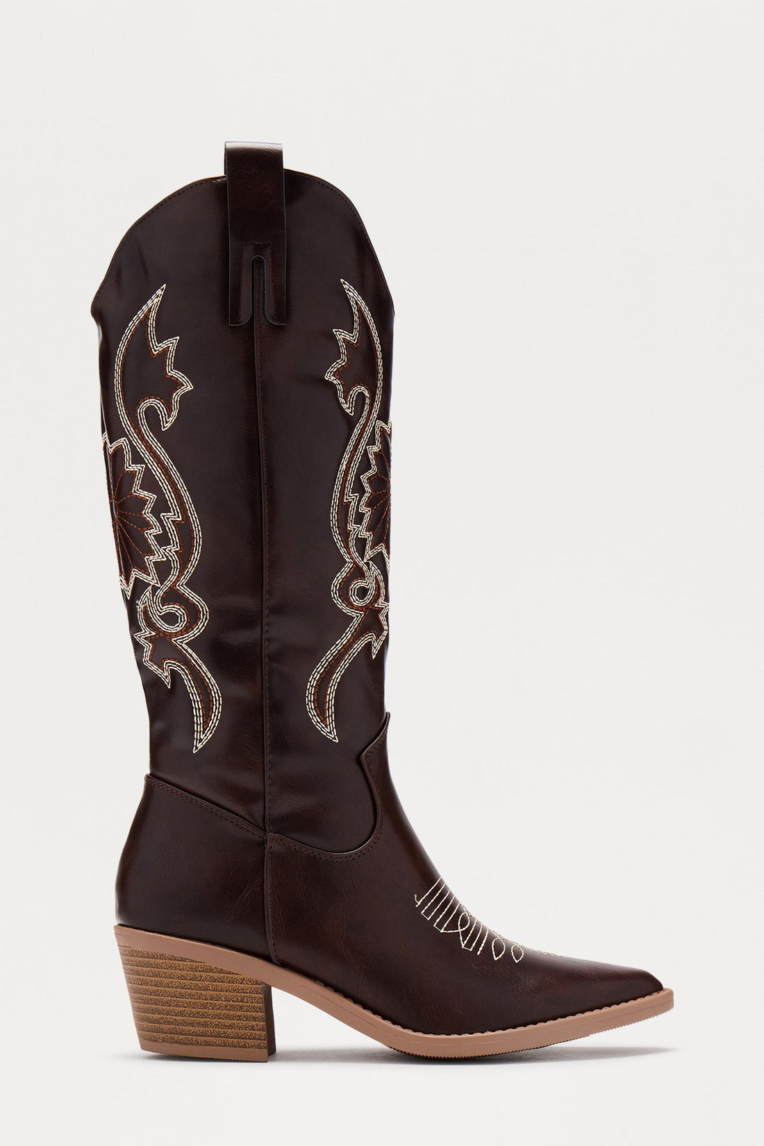 Hometown Knee High Cowboy Boots - Cognac