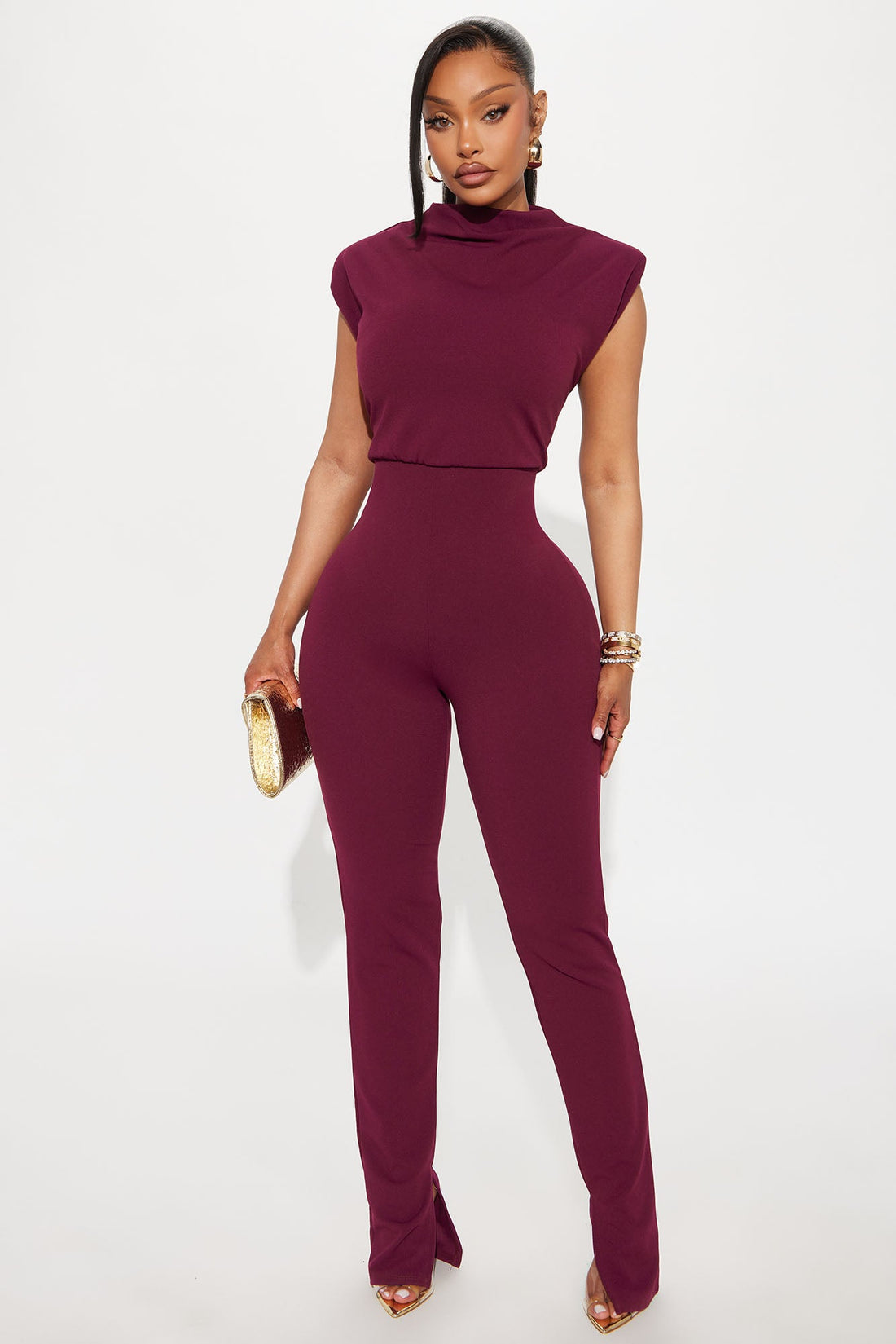 Gemma Sleeveless Jumpsuit - Wine
