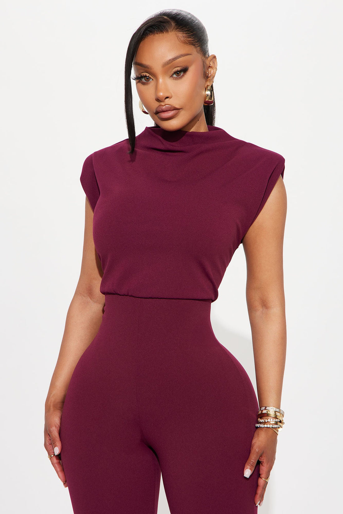 Gemma Sleeveless Jumpsuit - Wine