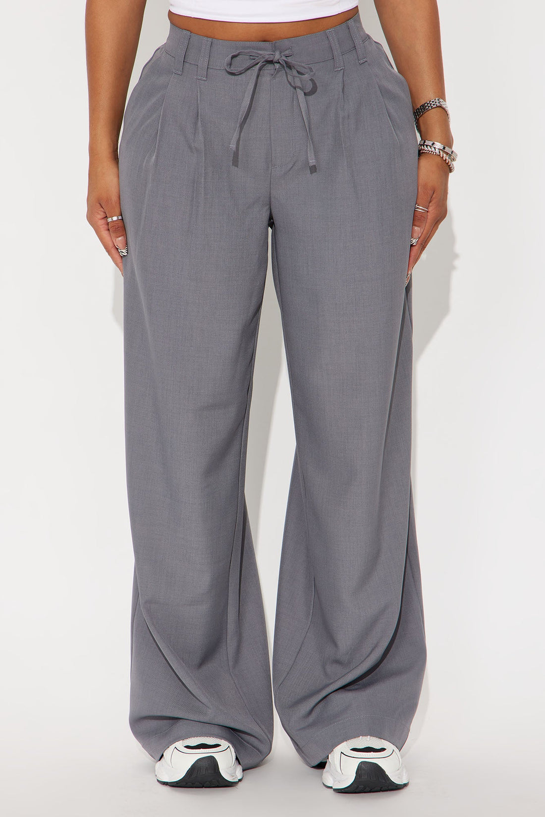 Cami Wide Leg Trouser Pant - Grey