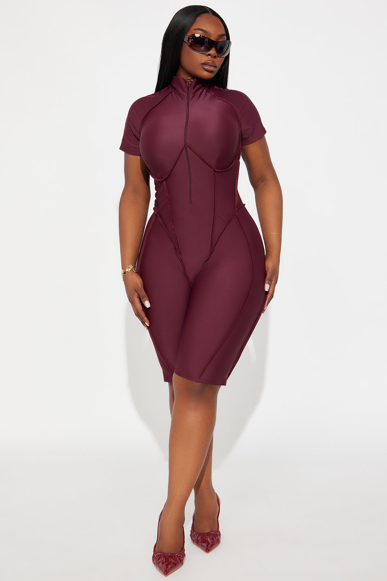 On The Daily Romper - Burgundy