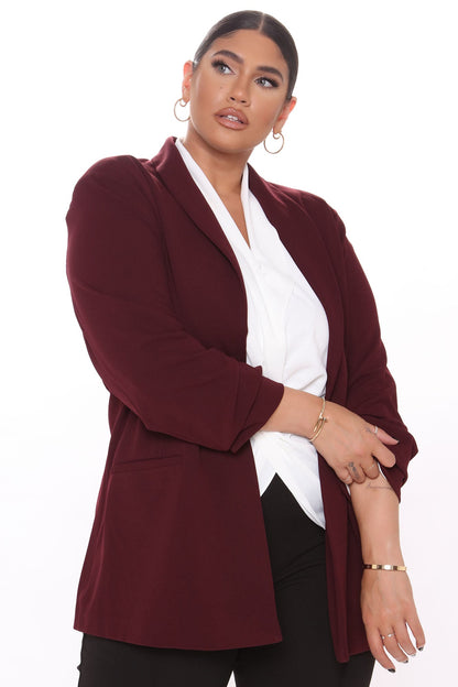 The Celine Blazer - Burgundy