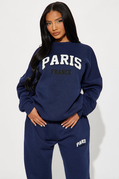 Staying In Paris Jogger Set - Navy