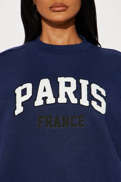 Staying In Paris Jogger Set - Navy