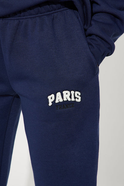 Staying In Paris Jogger Set - Navy
