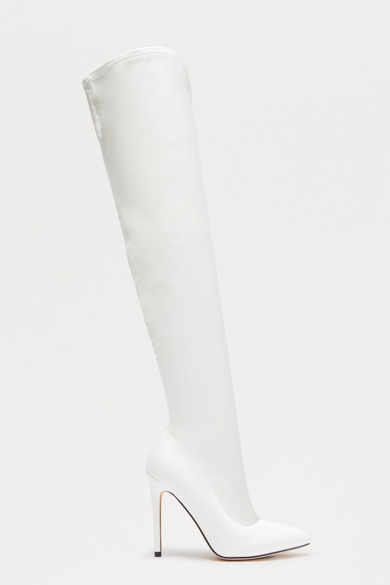 Gyra Thigh High Boots - White