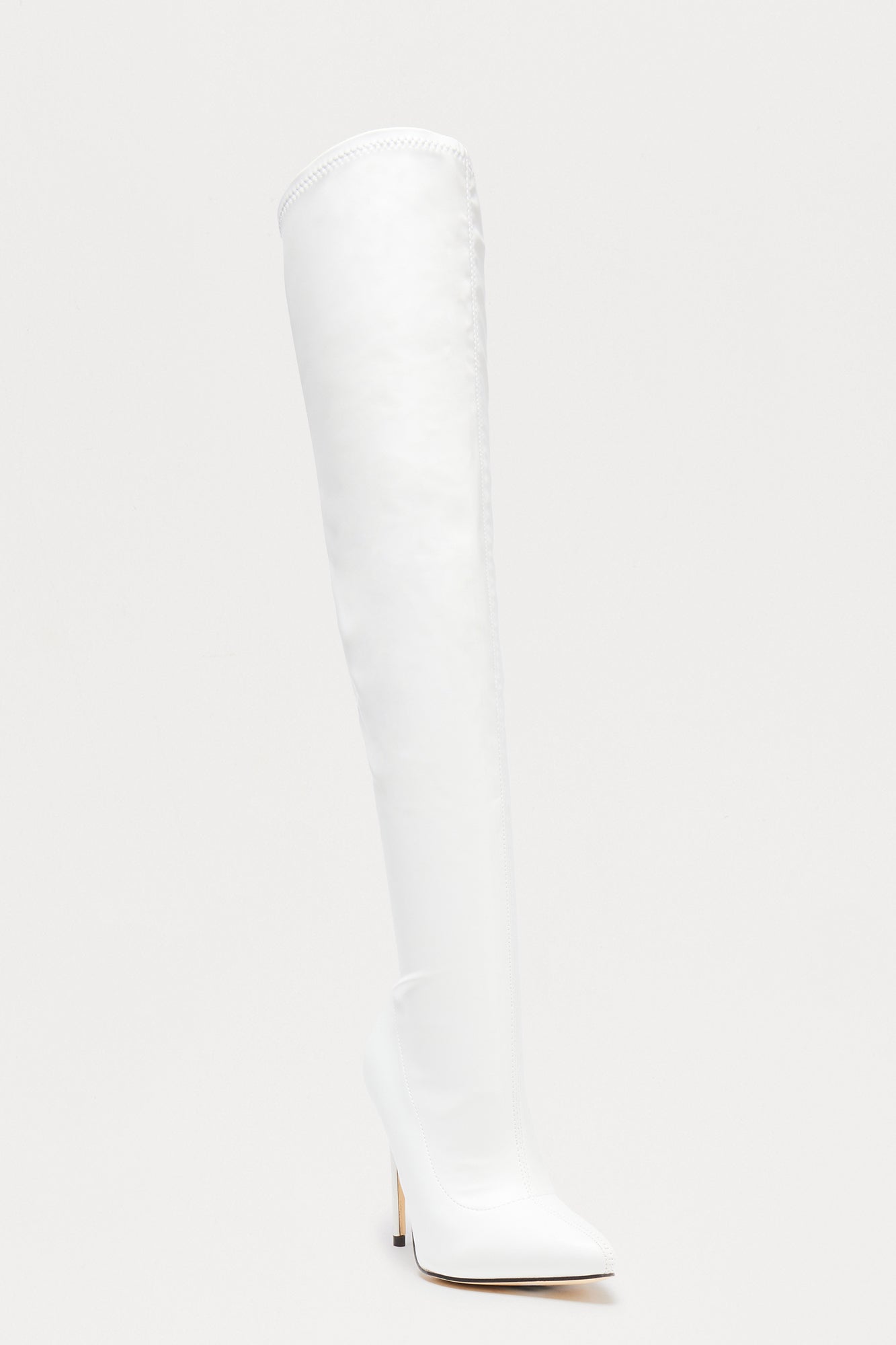 Gyra Thigh High Boots - White