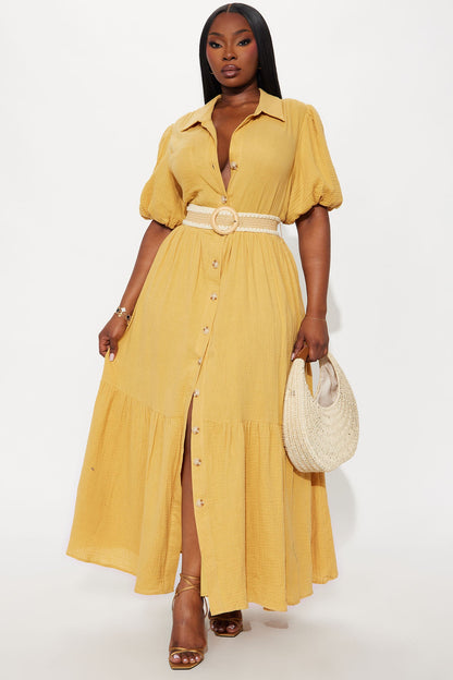 Georgina Maxi Shirt Dress - Mustard
