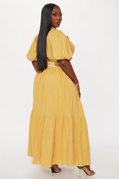 Georgina Maxi Shirt Dress - Mustard