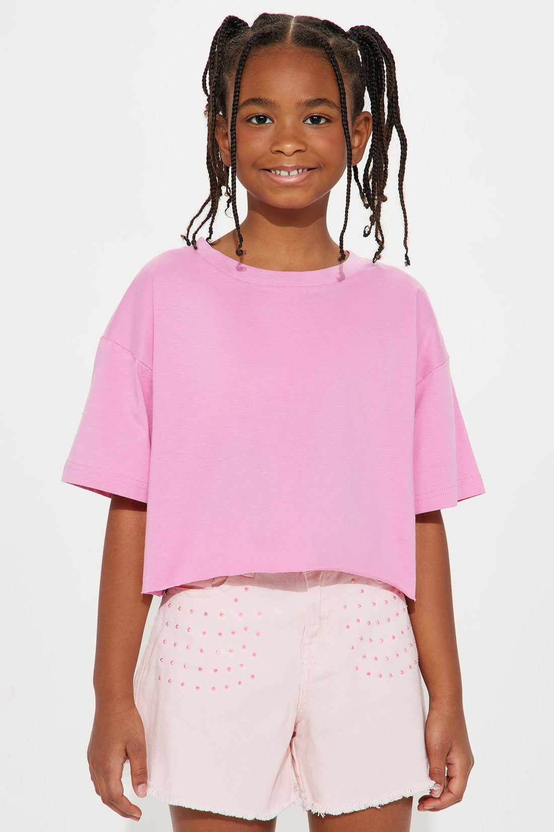 Mini The Oversized Cropped Tee - Pink