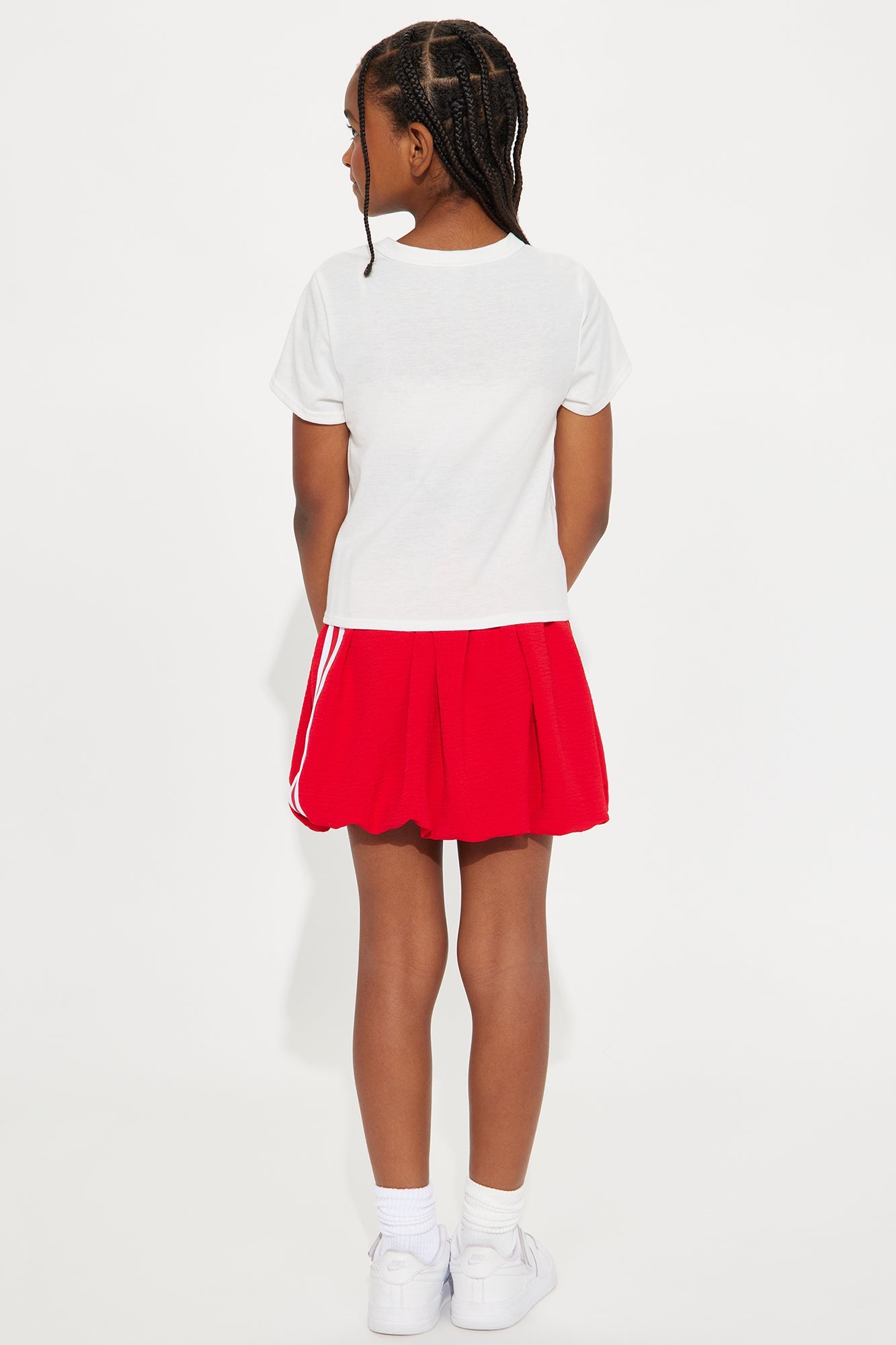 Mini Cherry Cutie Bubble Skort Set - Red/combo