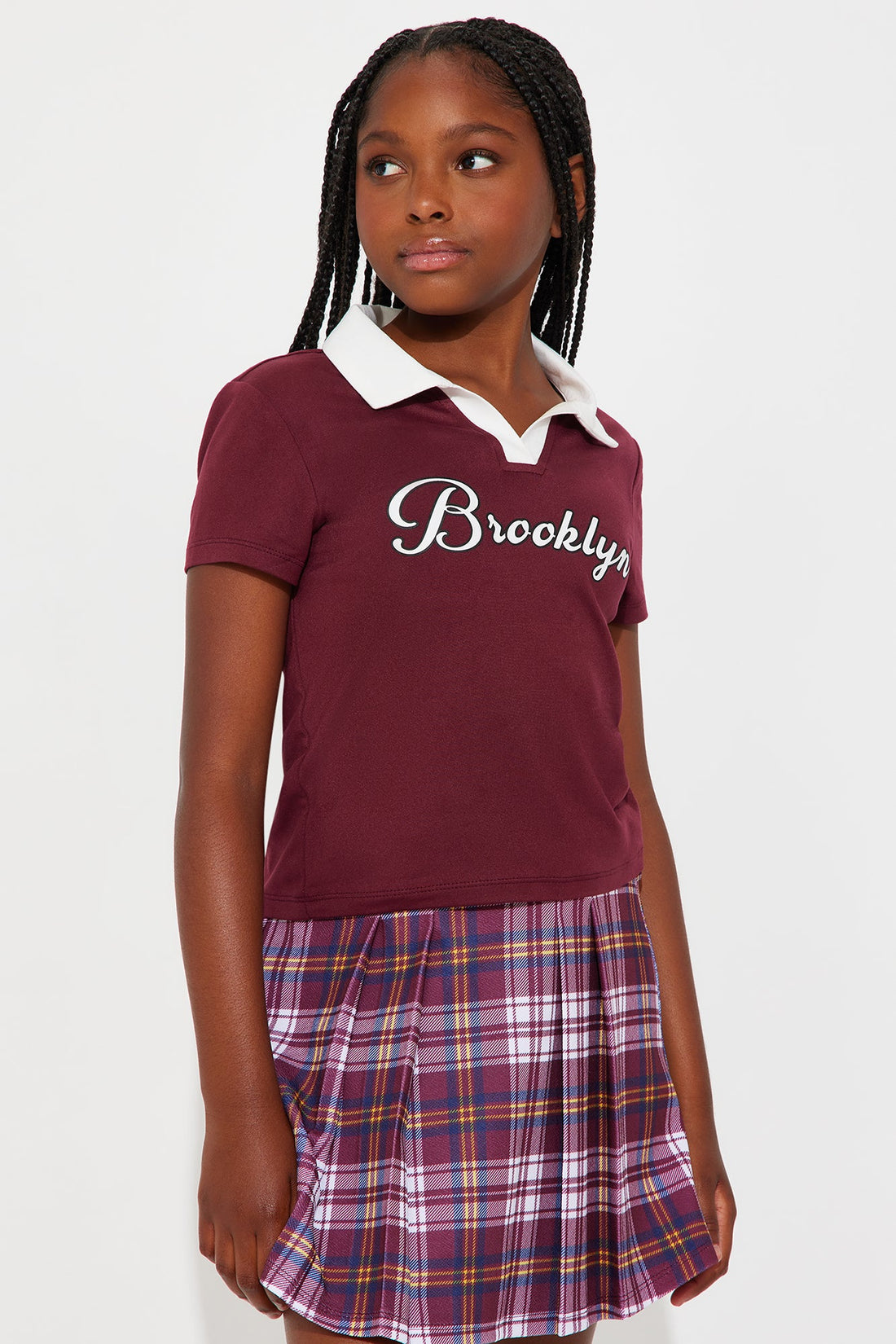 Mini Built For The City Skort Set - Burgundy/combo
