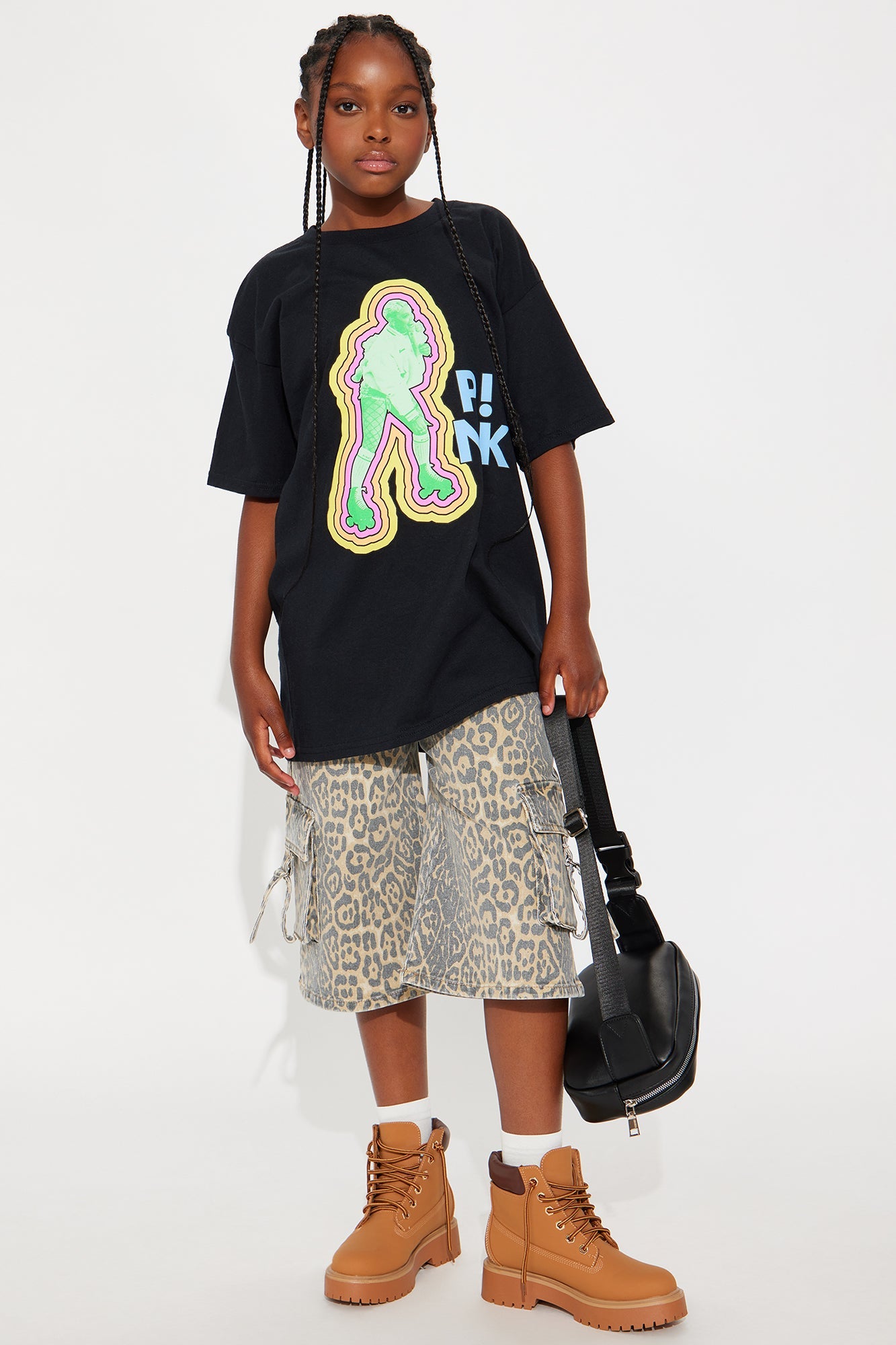 Mini Pink Get The Party Started Short Sleeve Tee - Black