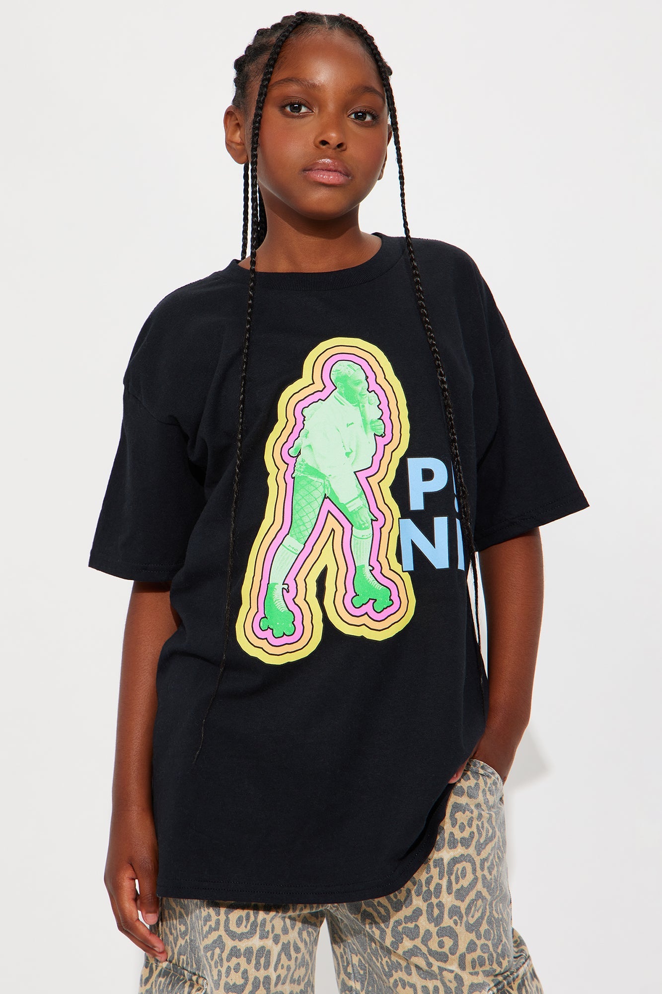 Mini Pink Get The Party Started Short Sleeve Tee - Black