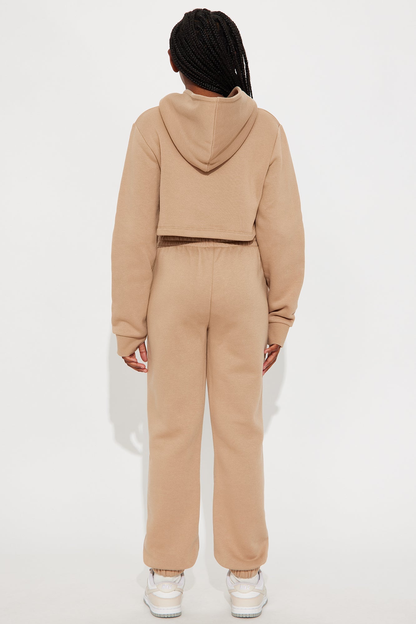 Mini New York Cropped Fleece Jogger Set - Sand