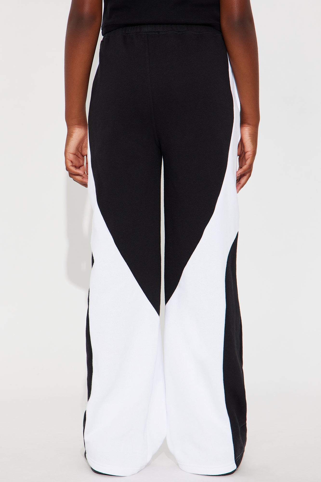 Mini Fast Track Fleece Wide Leg Pant - Black/White