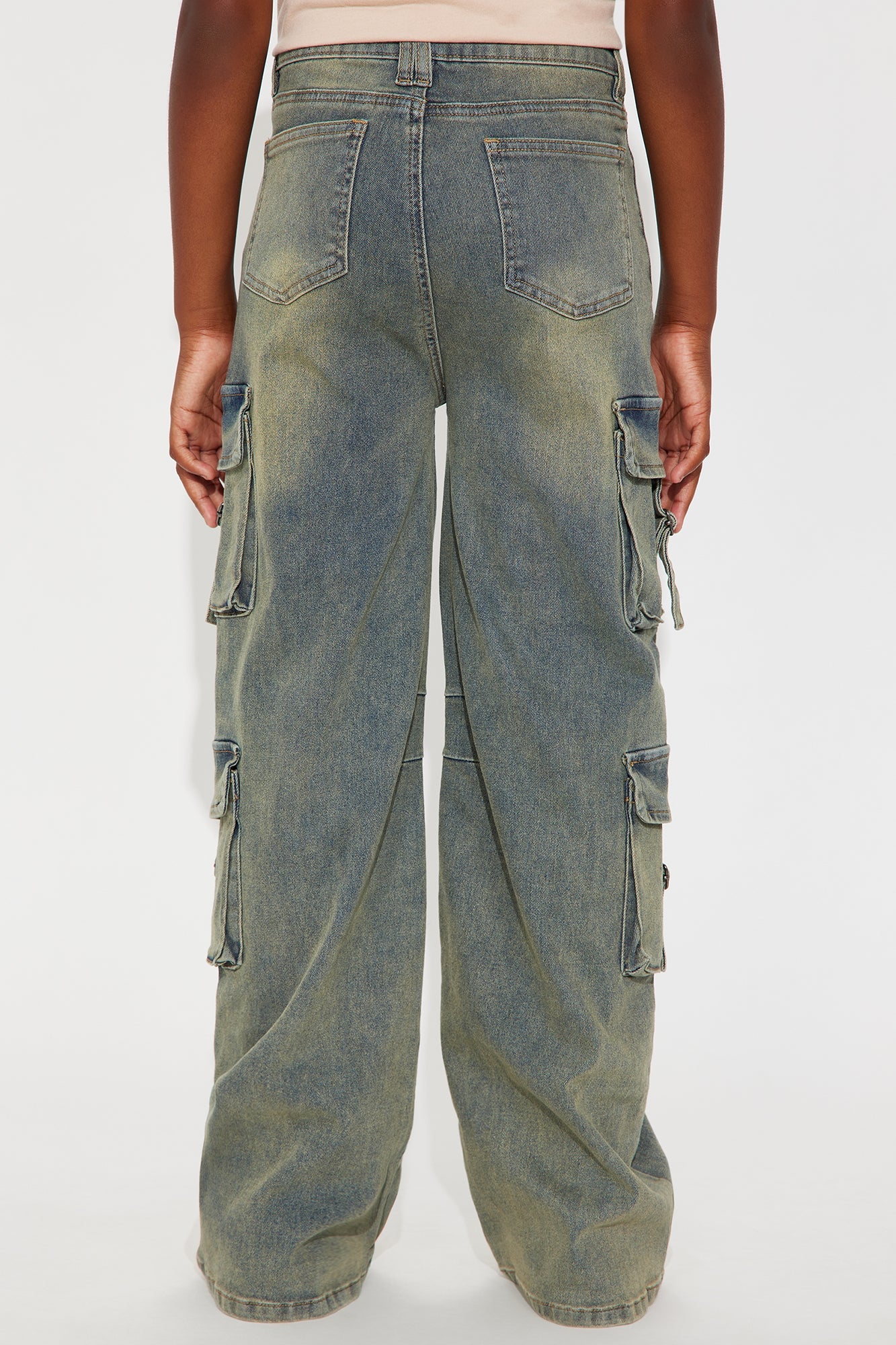 Mini No Doubt About It Wide Leg Cargo Jeans - Medium Wash