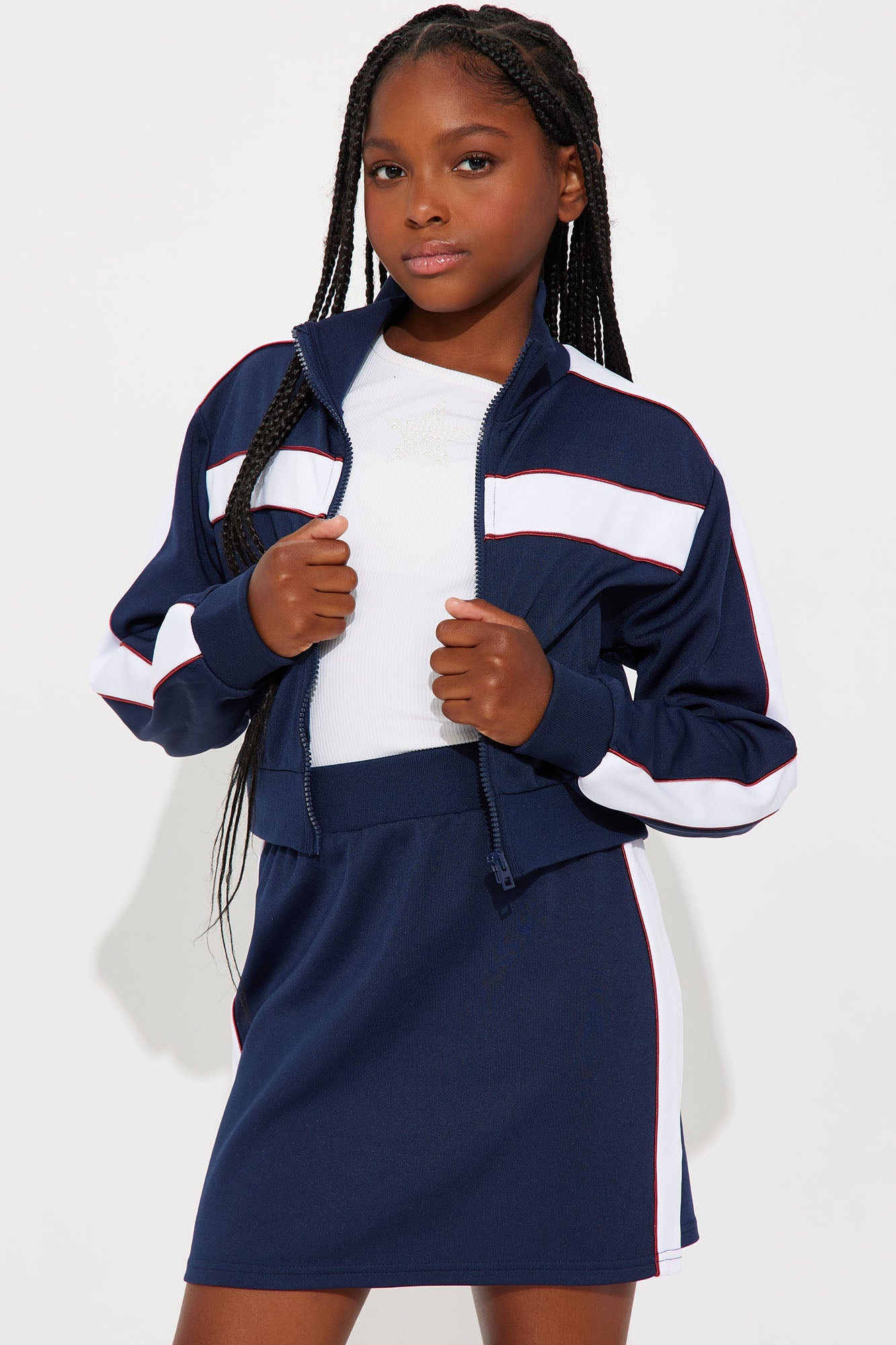 Mini Victorious Skirt Set - Navy/combo