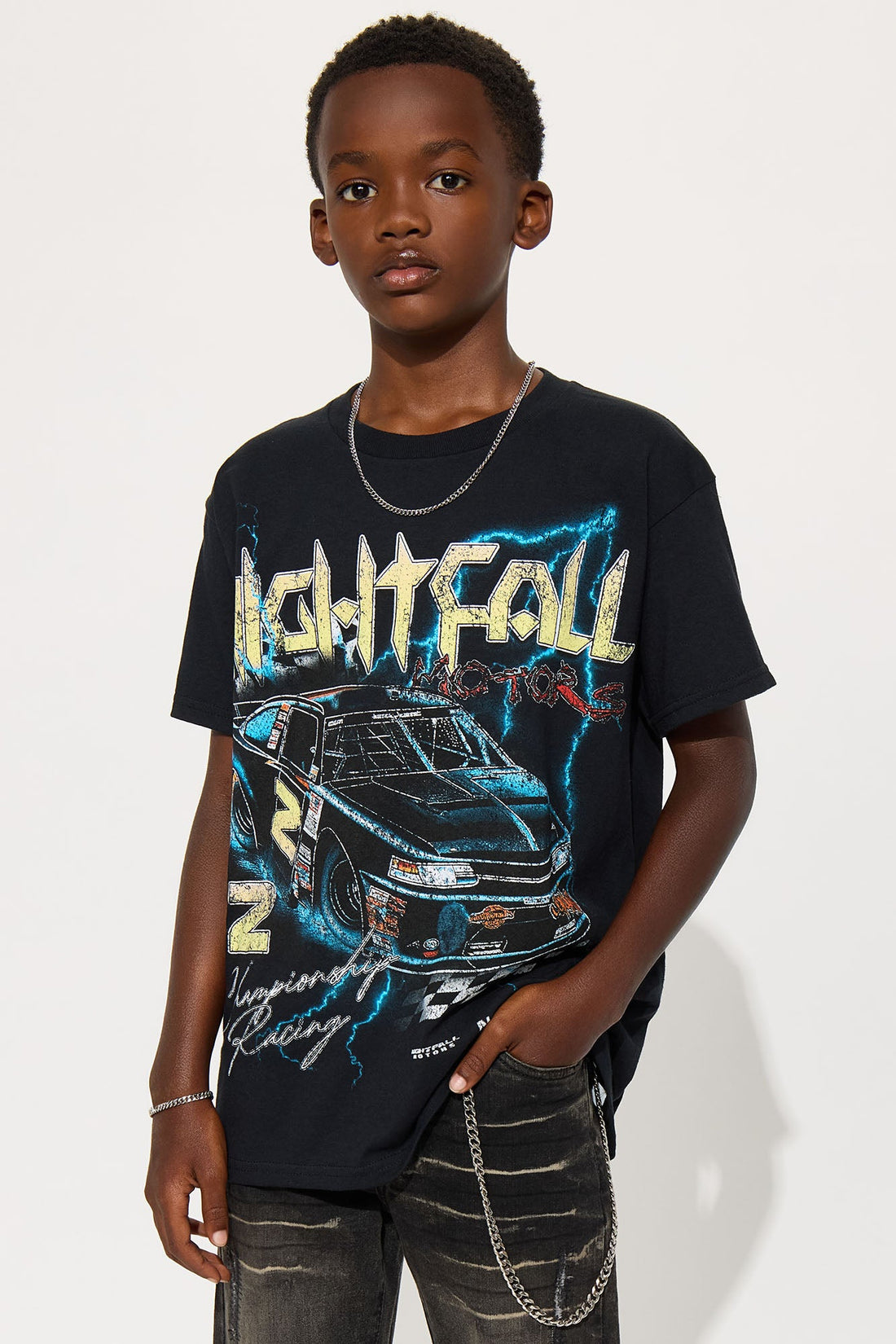 Mini Nightcall Racing Short Sleeve Tee - Black