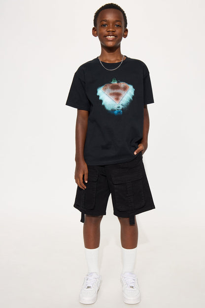Mini Superman Heart Of Hero Short Sleeve Tee - Black