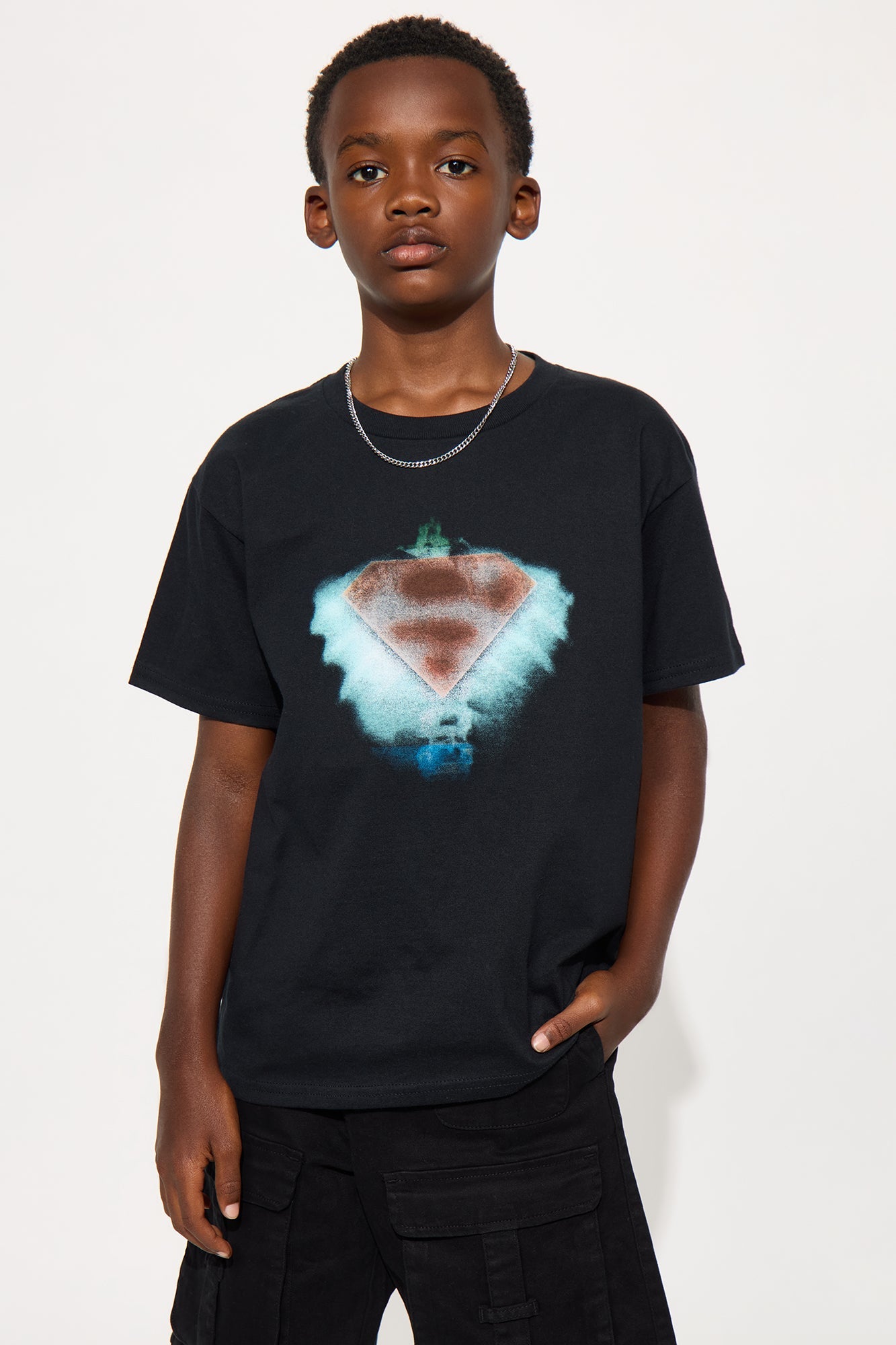 Mini Superman Heart Of Hero Short Sleeve Tee - Black
