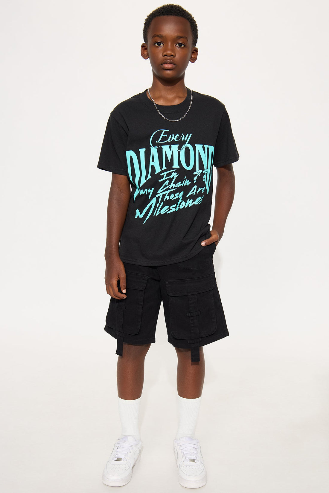 Mini Every Diamond Short Sleeve Tee - Black