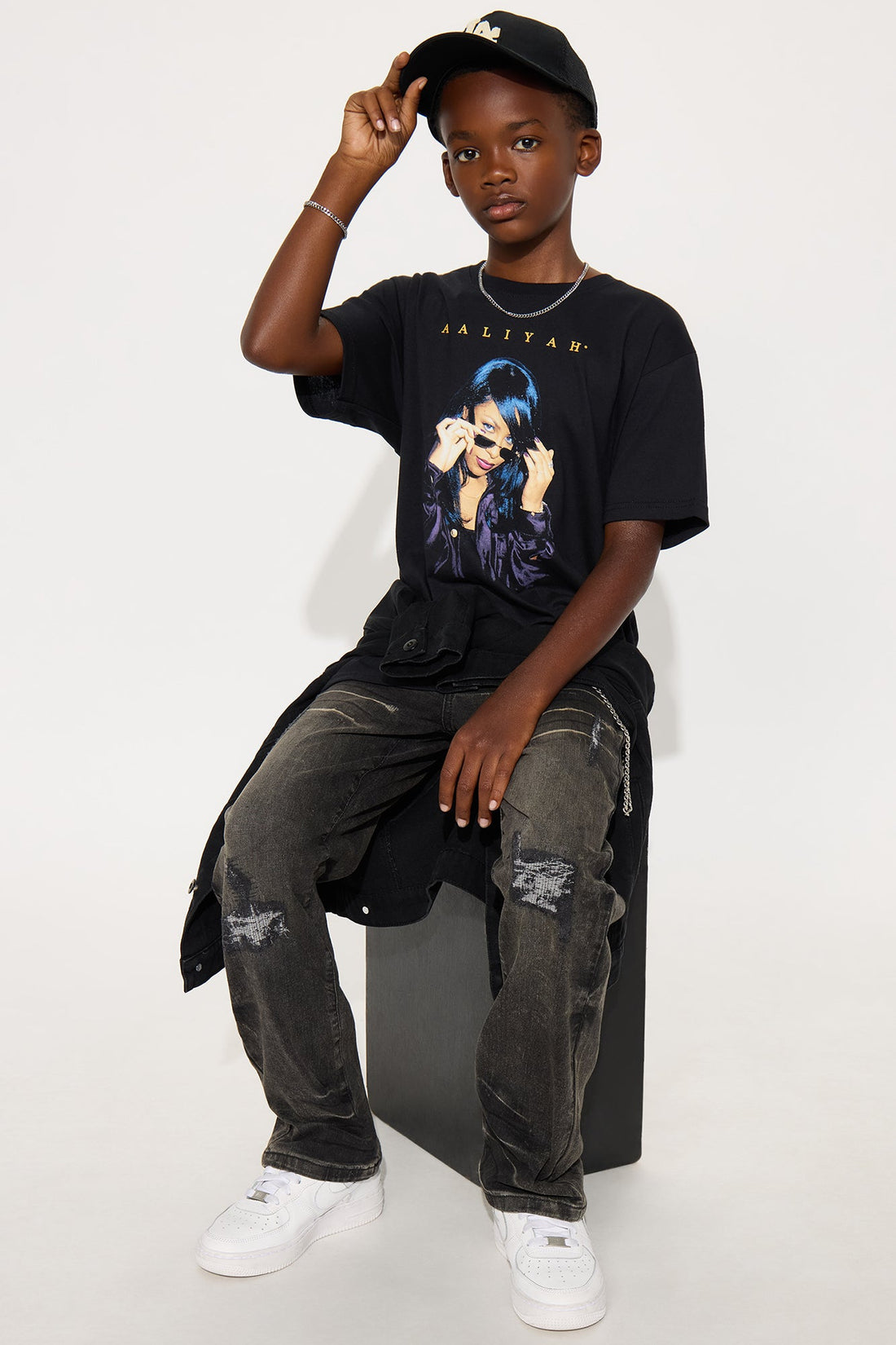 Mini Aaliyah Forever Short Sleeve Tee - Black