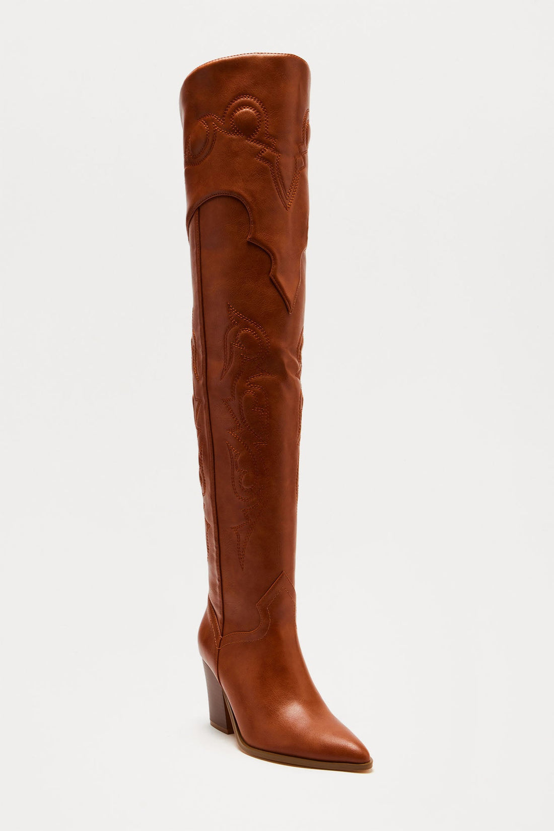 Texas Charm Thigh High Boots - Tan