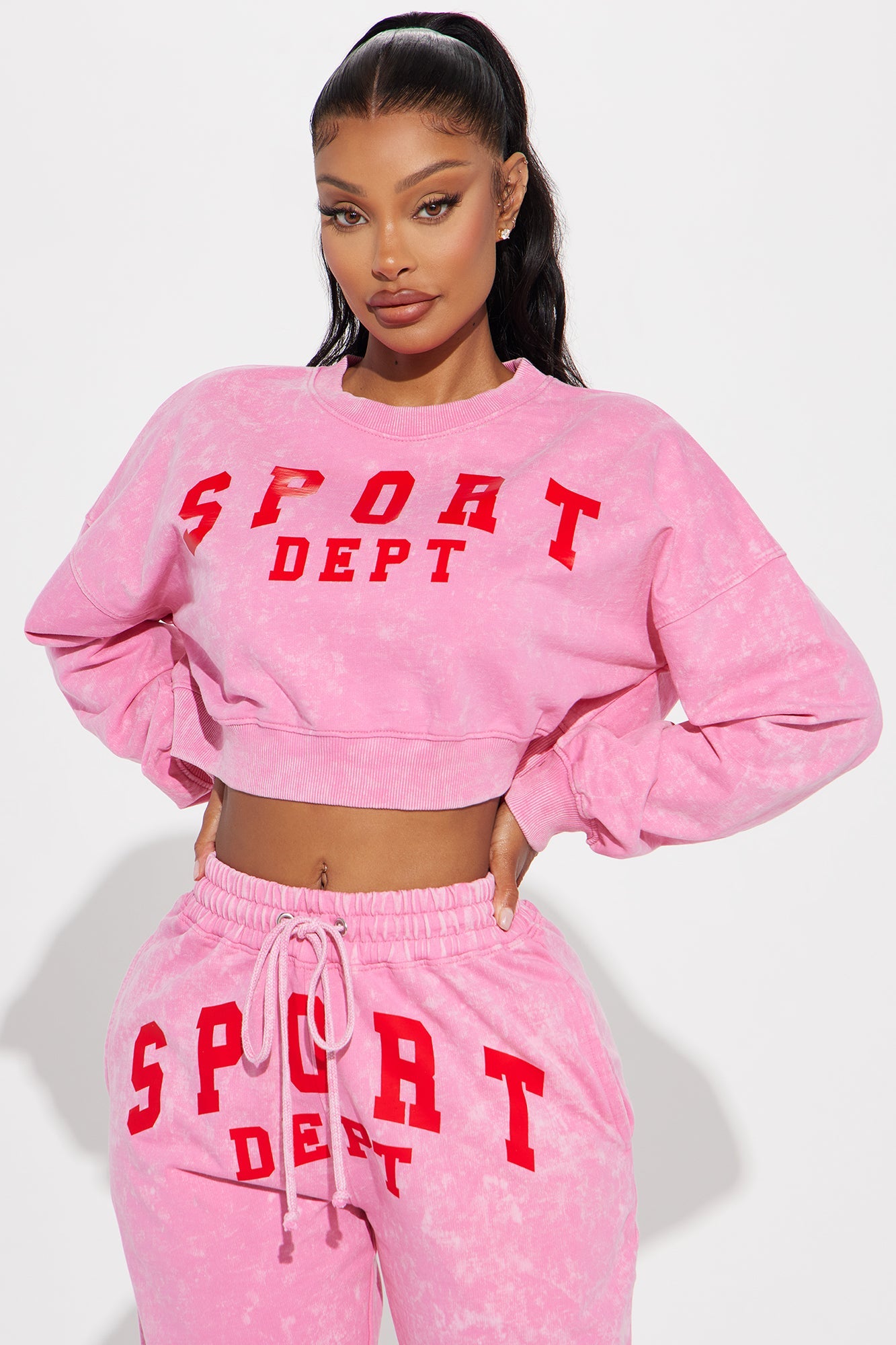 Sport Mode Fleece Pant Set - Pink