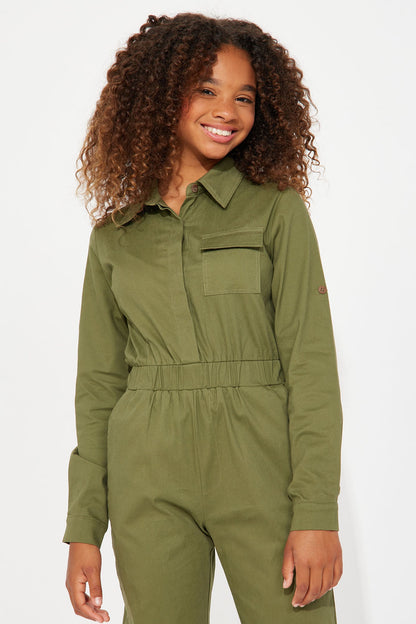 Mini Aviator Babe Jumpsuit - Olive