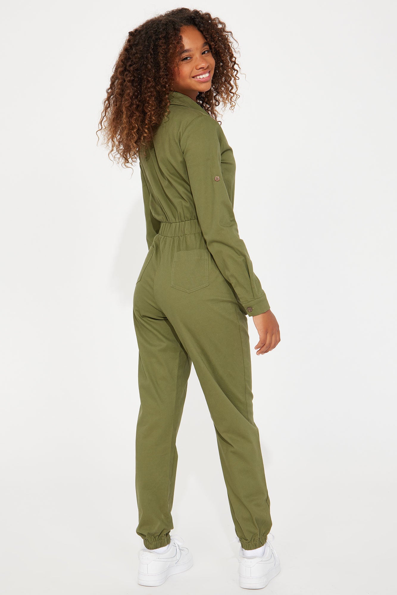 Mini Aviator Babe Jumpsuit - Olive