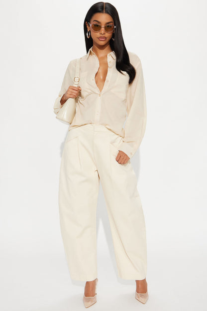 Simplicity Button Up Shirt - Taupe